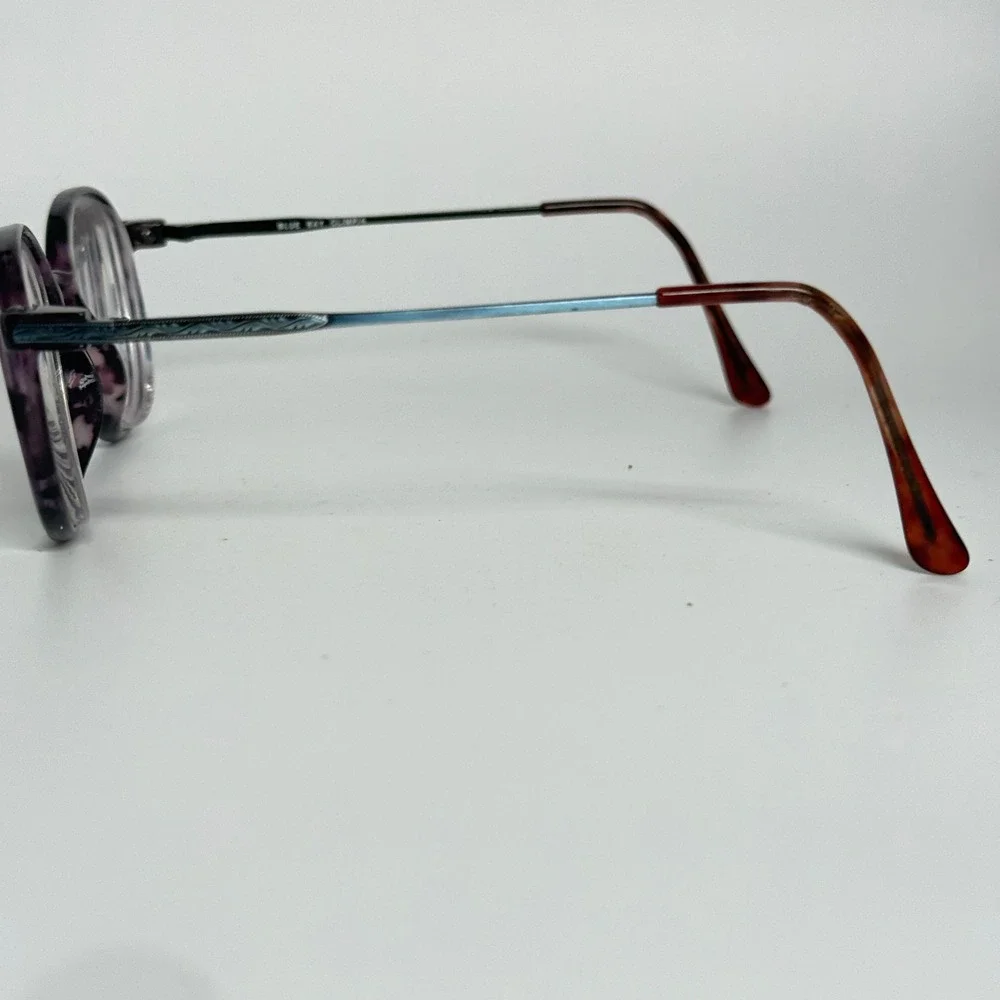 Blue Bay Olimpia Eyeglasses Purple Tortoise Round Frame Japan 3403‎ 45-19